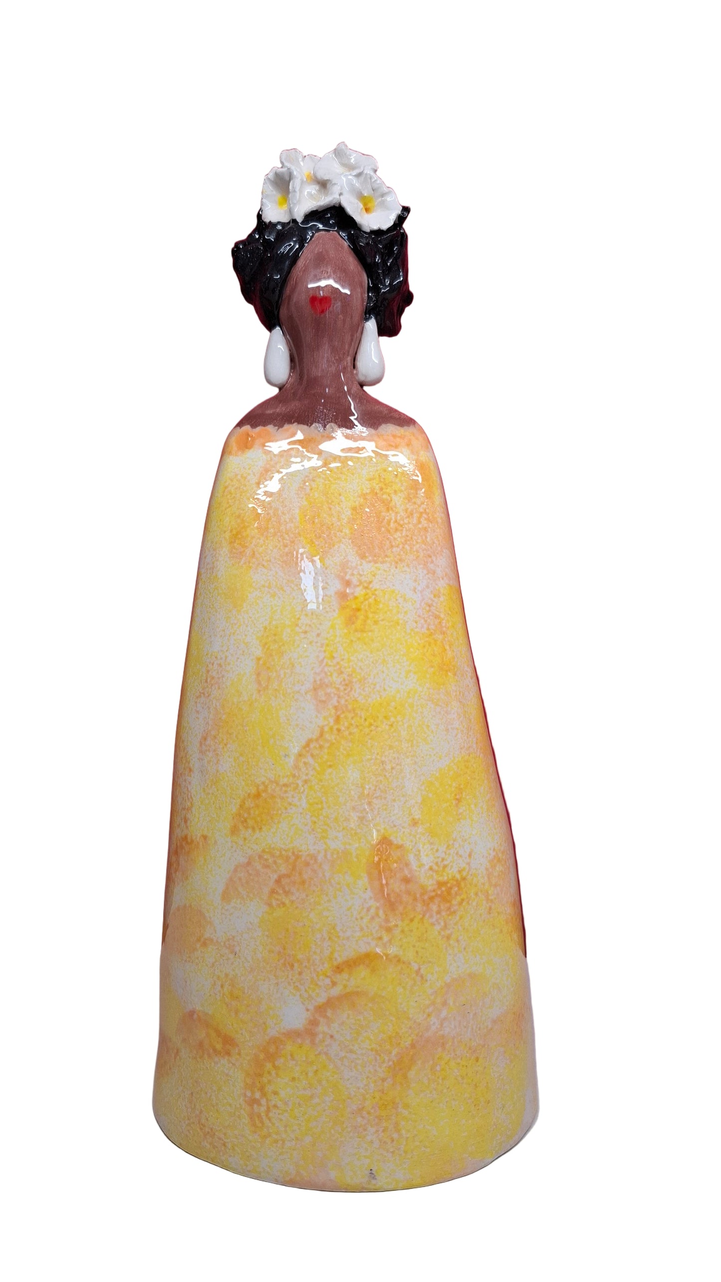 Bambola in ceramica porta fiore